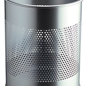 DURABLE Corbeille METAL, ronde, 15 litres, argent métallisé