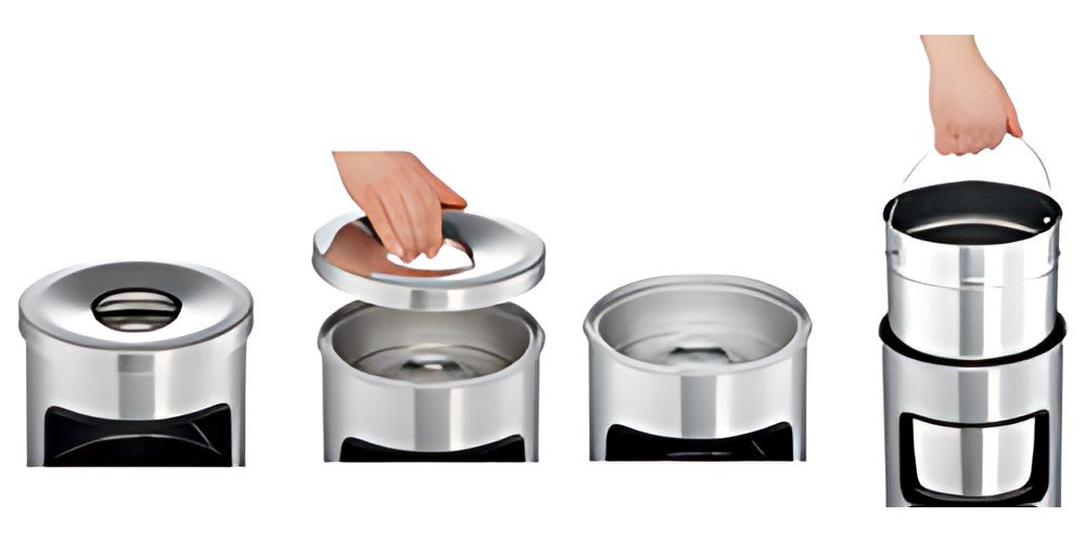 DURABLE Corbeille à papier SAFE, avec couvercle étouffoir