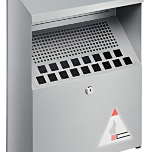 DURABLE Cendrier mural en métal, 4 litres, argent métallique