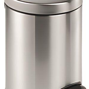 DURABLE Poubelle à pédale inox, rond, 5 litres, argent