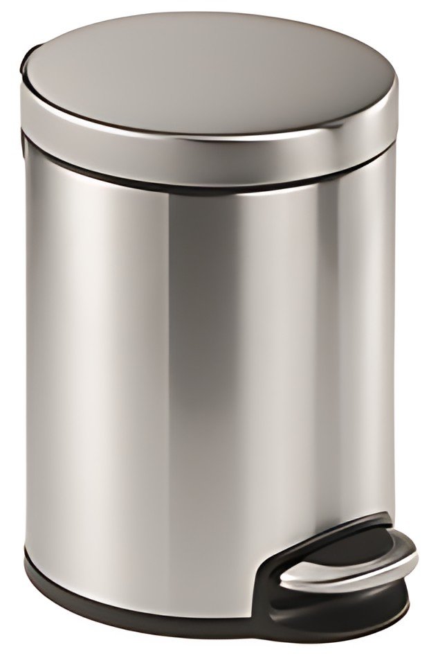 DURABLE Poubelle à pédale inox, rond, 5 litres, argent
