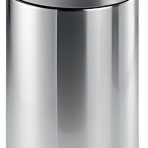 DURABLE Poubelle à pédale en acier inox., rond, 12 l, argent