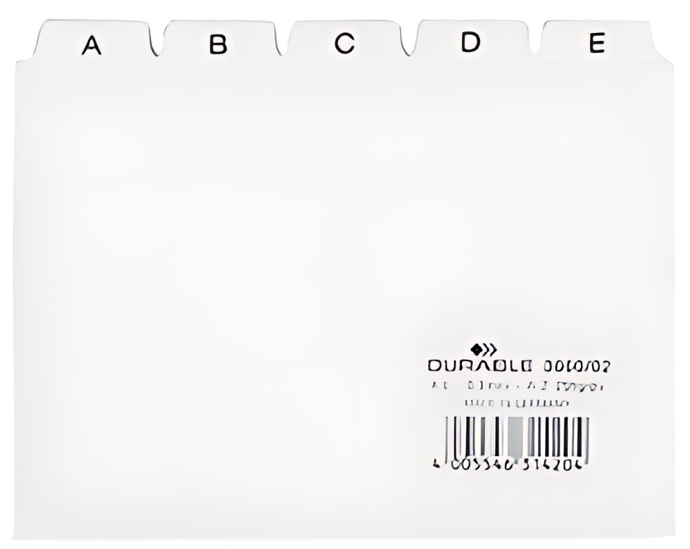 Fiche DURABLE A - Z, PP, A6 paysage, blanc, 25 pièces