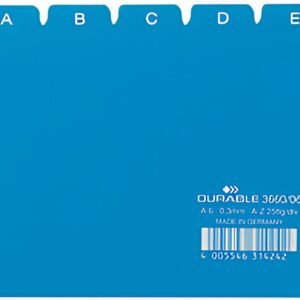 Index DURABLE index A - Z, PP, A6 paysage, bleu, 25 pièces