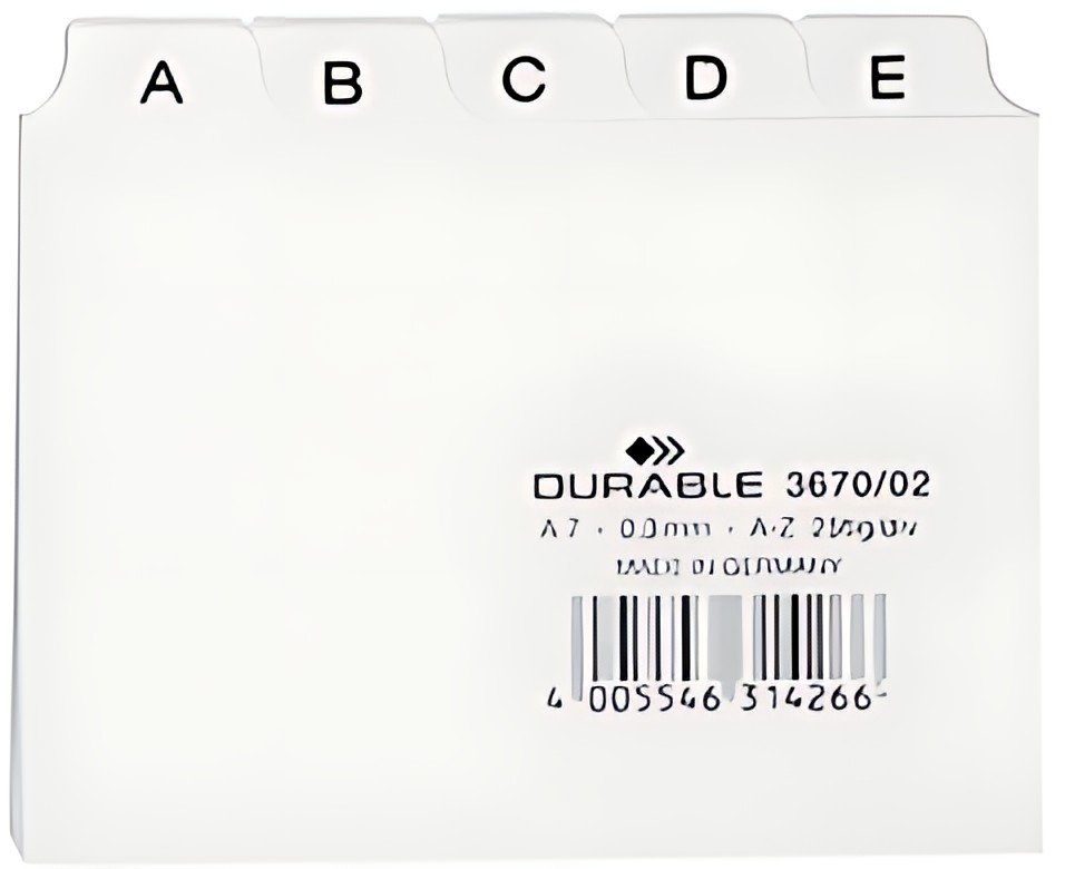 DURABLE Index alphabétique A - Z, PP, format A7 paysage