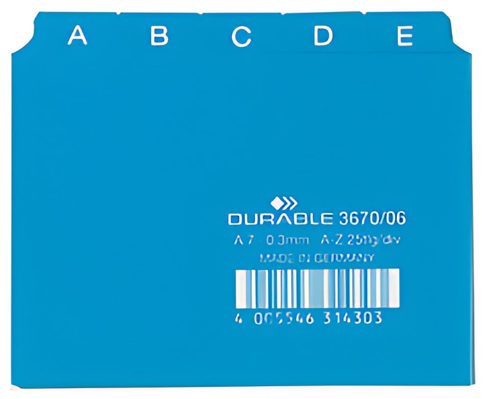 DURABLE Index alphabétique A - Z, PP, format A7 paysage