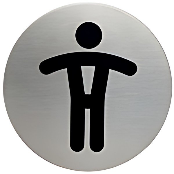 DURABLE Pictogramme "WC-Hommes", diamètre: 83 mm, argent