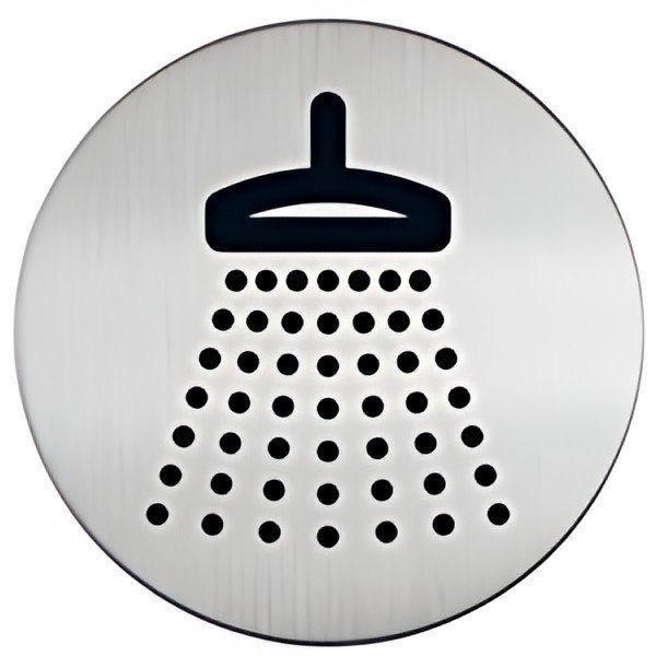DURABLE Pictogramme "Douche", diamètre: 83 mm, argent