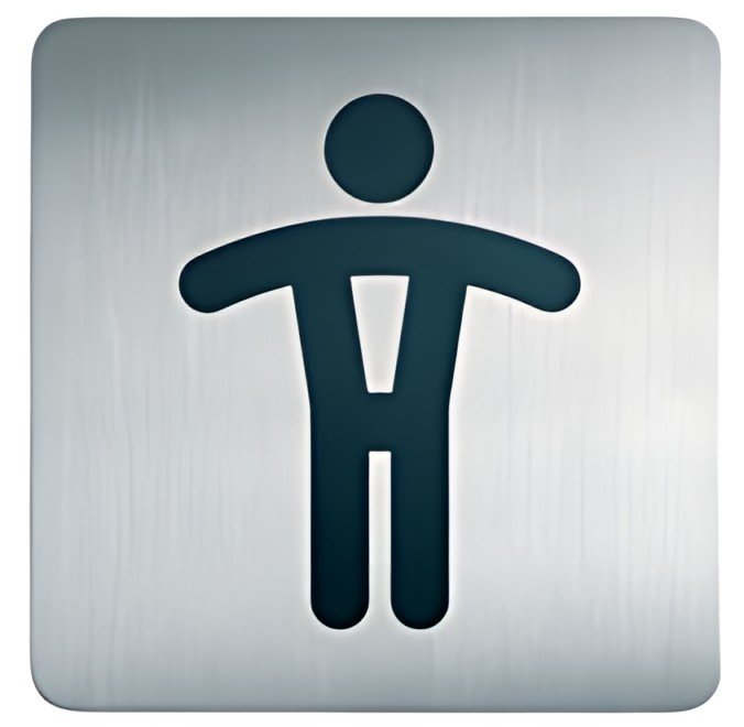 DURABLE Pictogramme PICTO "WC Hommes", carré, en acier