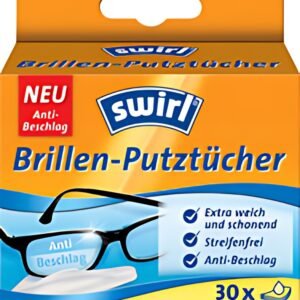 swirl Lingettes nettoyantes pour lunettes, emballage de 30