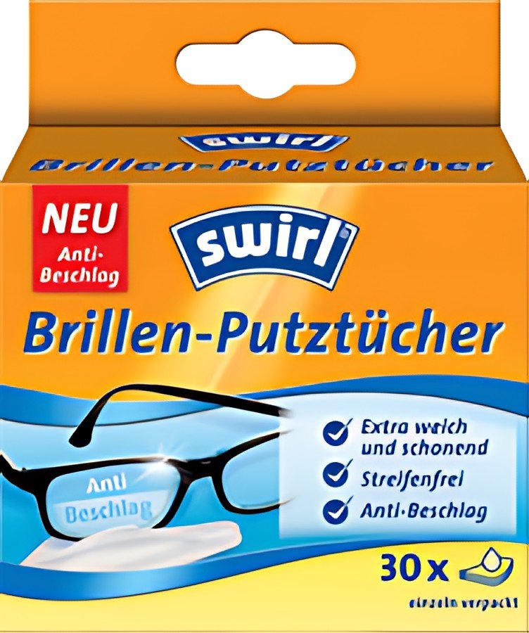 swirl Lingettes nettoyantes pour lunettes, emballage de 30