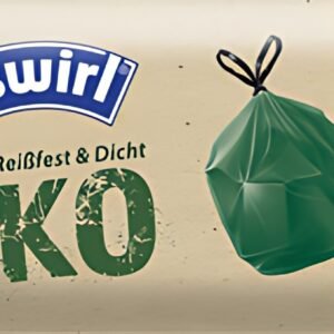 swirl Sac poubelle écologique à liens coulissants,20 L, vert