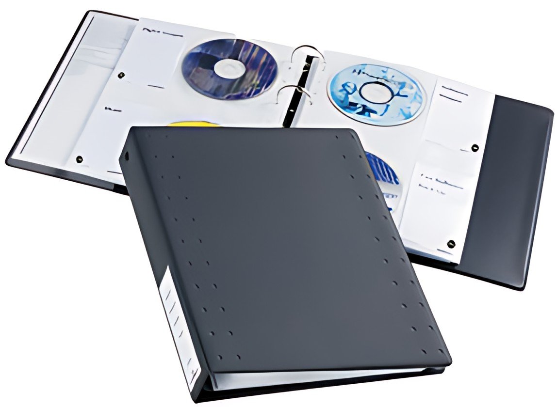 DURABLE Classeur à anneaux CD-/DVD INDEX, 40 CD, anthracite
