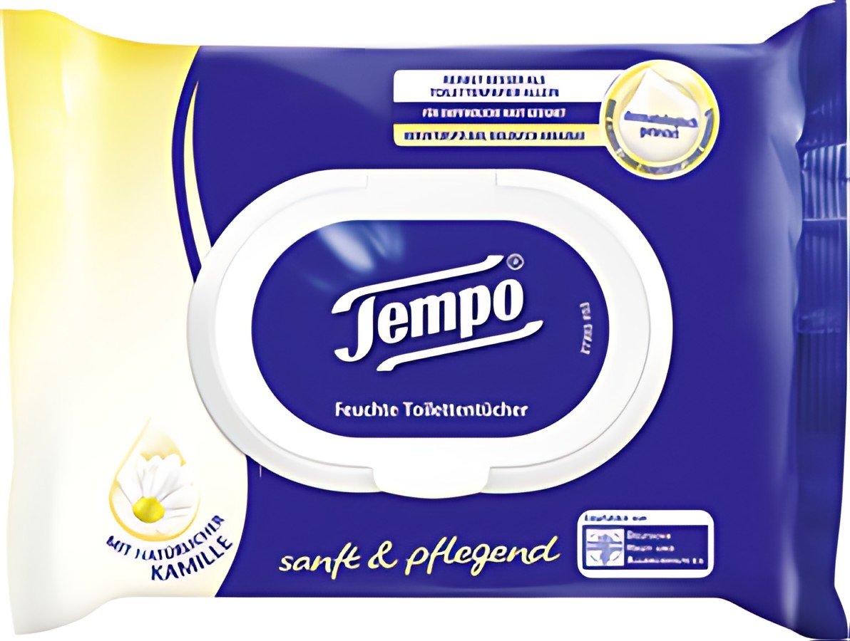 Tempo Lingette humide de toilette doux & soigneux