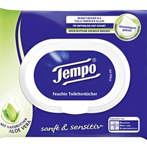 Tempo Lingettes humides de toilette doux & pure, Aloe Vera