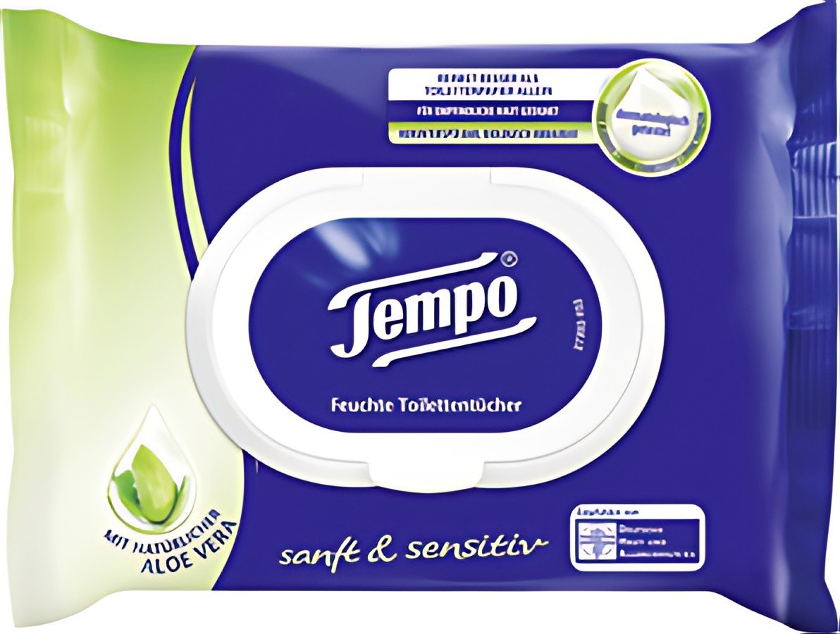 Tempo Lingettes humides de toilette doux & pure, Aloe Vera