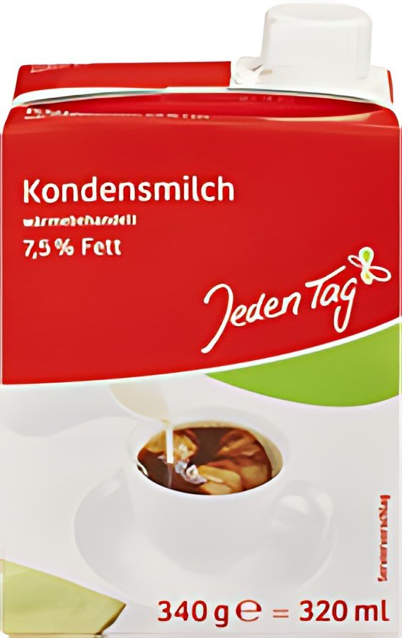 Jeden Tag Kondensmilch, 7,5 % Fett, 340 g = 320 ml