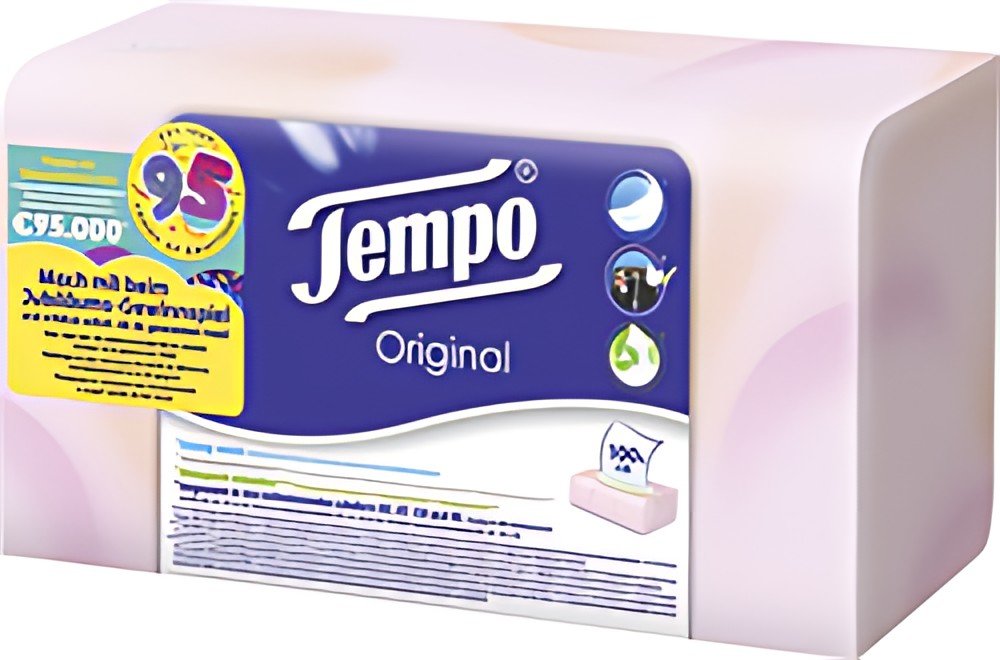 Tempo Mouchoirs Original, 4 couches, blanc, boîte de 100
