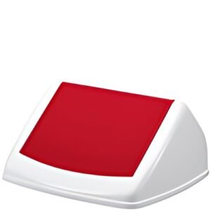 DURABLE Couvercle DURABIN FLIP LID SQUARE 40, blanc/rouge
