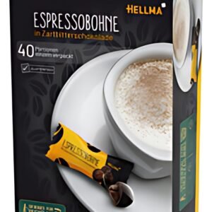 HELLMA Grains de café enrobés de chocolat noir, boîte de