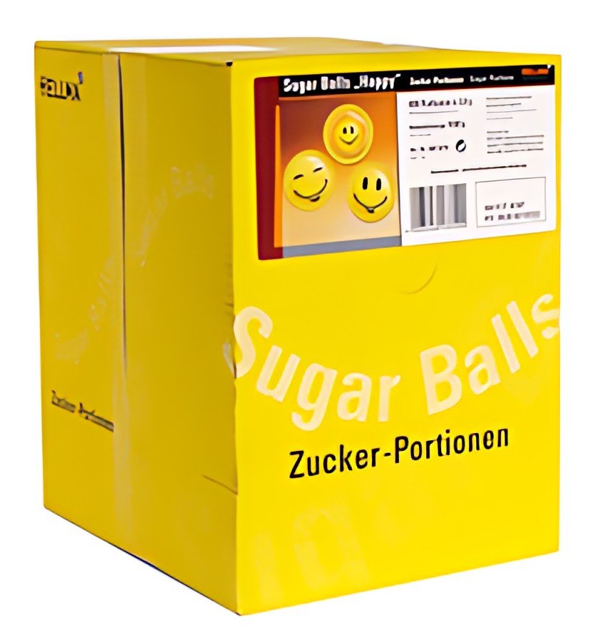 HELLMA sachets de sucre Sugar Balls "Happy", présentoir en
