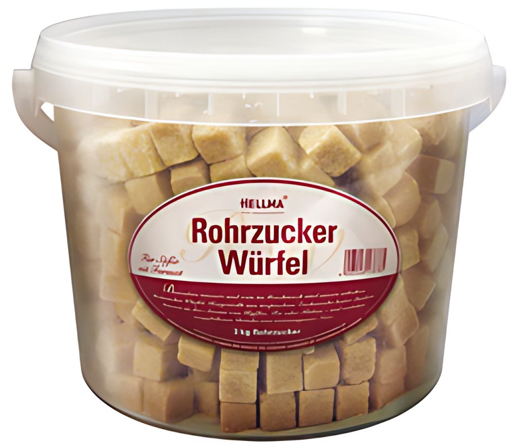 HELLMA Cubes de sucre roux, dans un seau