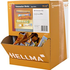 HELLMA Sticks de sucre en poudre, présentoir en carton