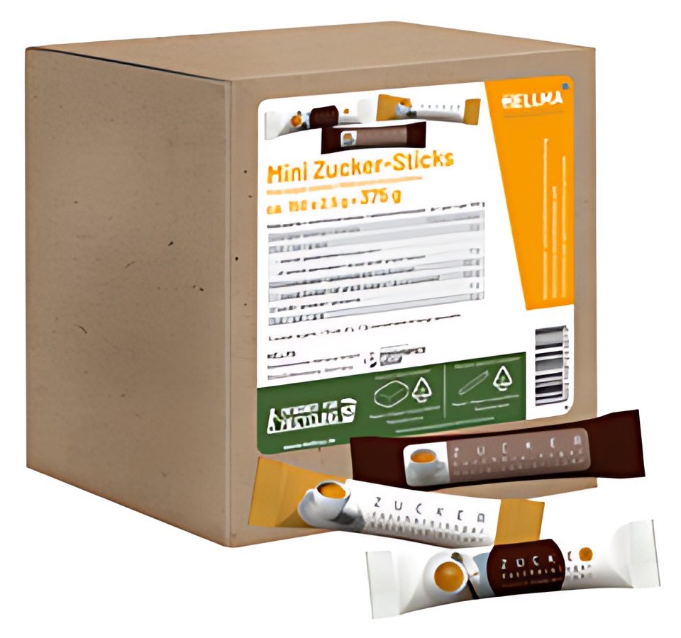 HELLMA Mini sticks de sucre, dans un carton