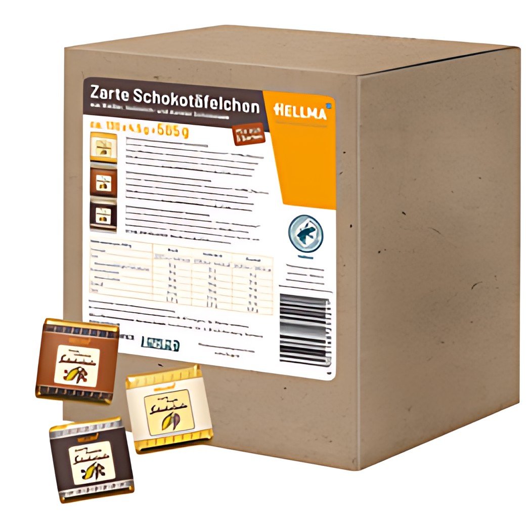 HELLMA Mini-tablette de chocolat belge, dans un carton