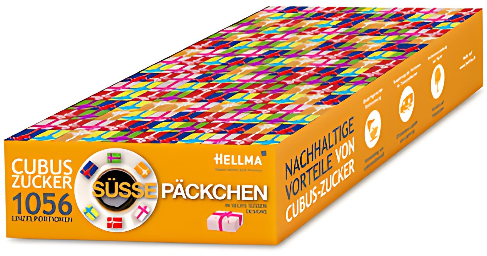HELLMA Sucre en morceaux CUBUS "Süße Päckchen", en carton