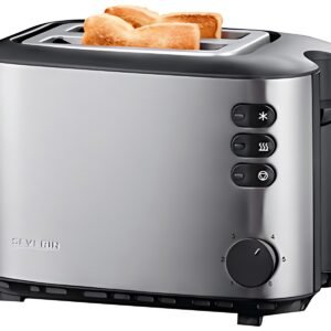 SEVERIN Grille-pain pour 2 tranches AT 2514, inox / noir
