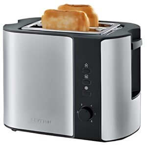 SEVERIN Grille-pain pour 2 tranches AT 2589, inox / noir