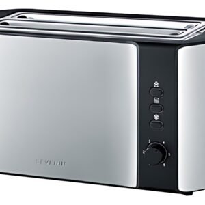 SEVERIN Grille-pain 4 tranches AT 2590, acier inox / noir