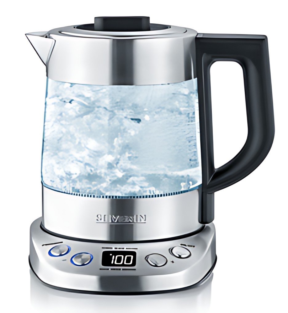SEVERIN Bouilloire eau et thé WK 3473 DELUXE, verre / inox