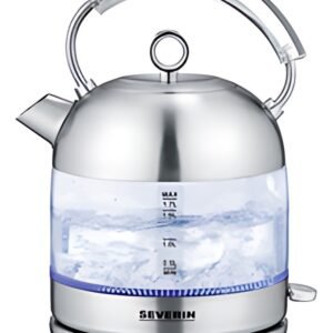 SEVERIN Bouilloire en verre Retro WK 3459, acier inoxydable
