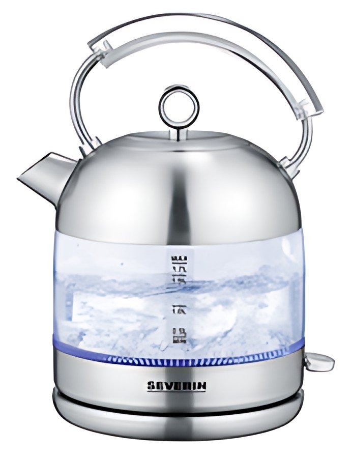 SEVERIN Bouilloire en verre Retro WK 3459, acier inoxydable