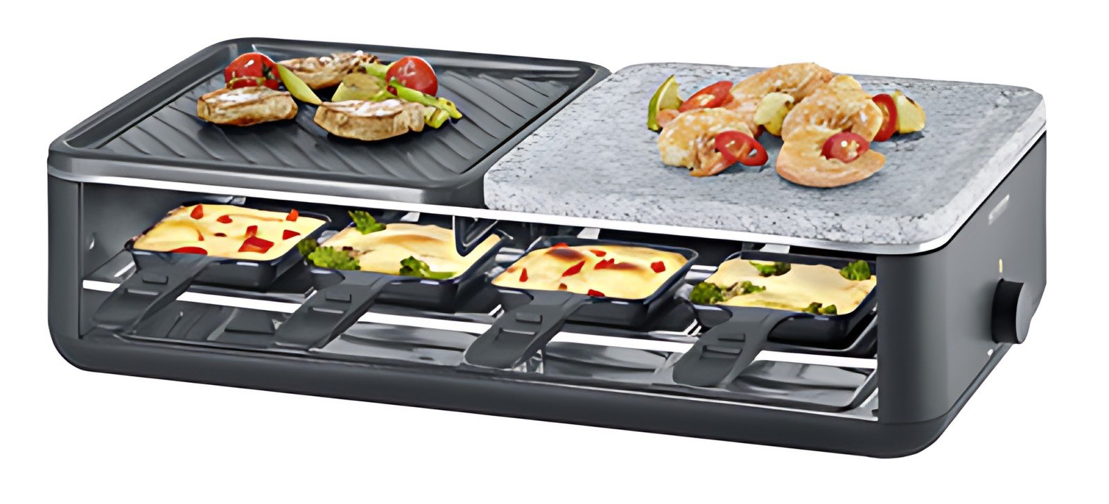 SEVERIN Raclette-gril RG 2366, pierre et plaque de cuisson