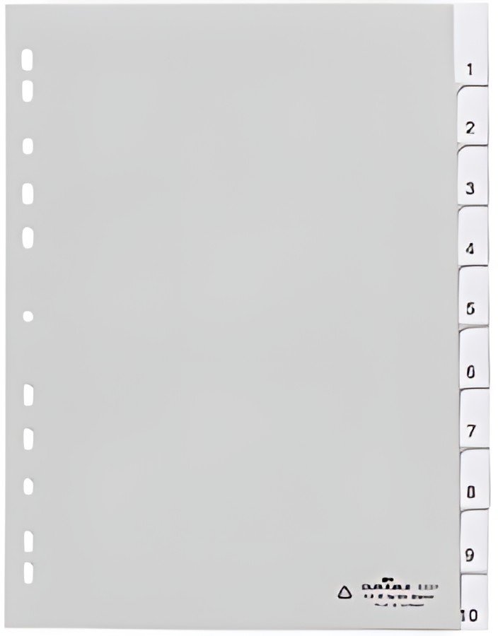 DURABLE Intercalaires en plastique, format A4, PP, 10 pièces