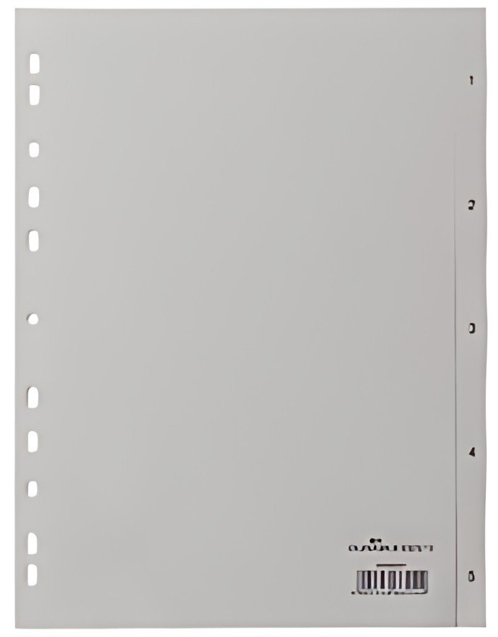 DURABLE Intercalaires en plastique, chiffres, A4, 5 touches