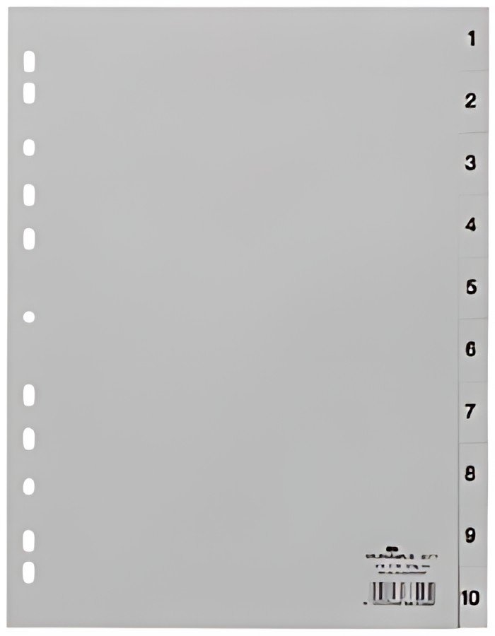 DURABLE Intercalaires en plastique, chiffres, A4, 10 touches