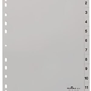 DURABLE Intercalaires en plastique, chiffres, A4, 12 touches