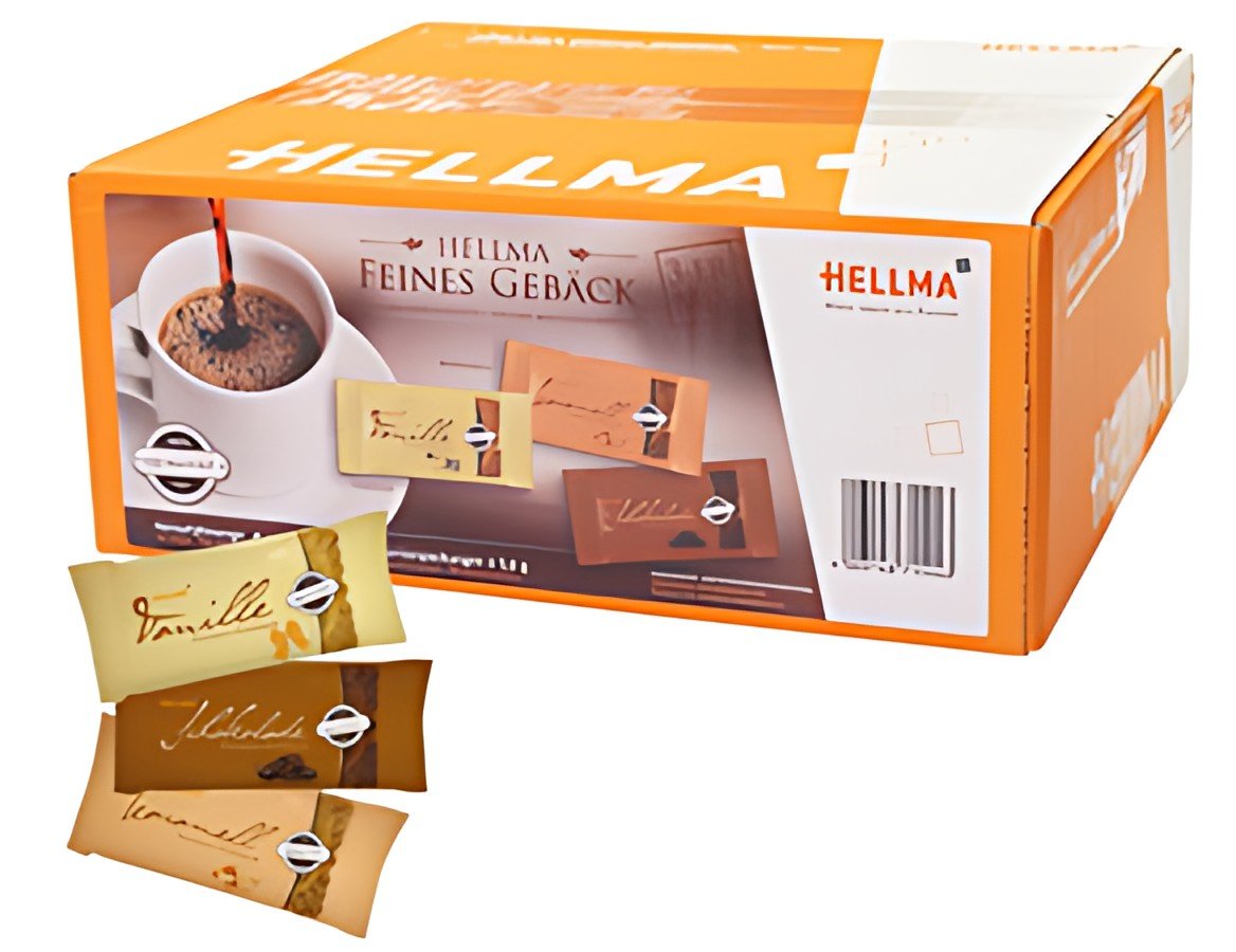 HELLMA Biscuits fins mix de 3, emballage unitaire, dans un