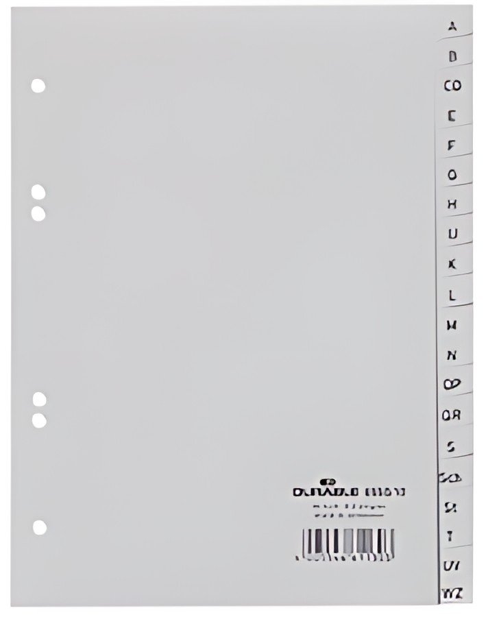 Registres en plastique DURABLE, A-Z, A5, PP, 20 pièces, gris