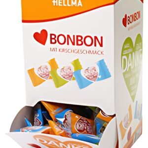 HELLMA Bonbon en coeur, dans un présentoir en carton