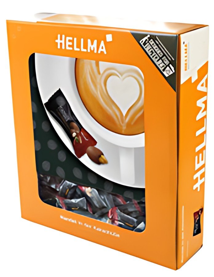 HELLMA Amandes enrobées de cacao, dans un carton