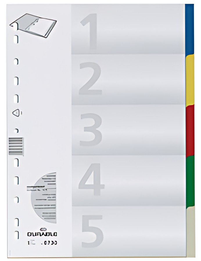 DURABLE Intercalaires en plastique, A4, PP, 5 touches