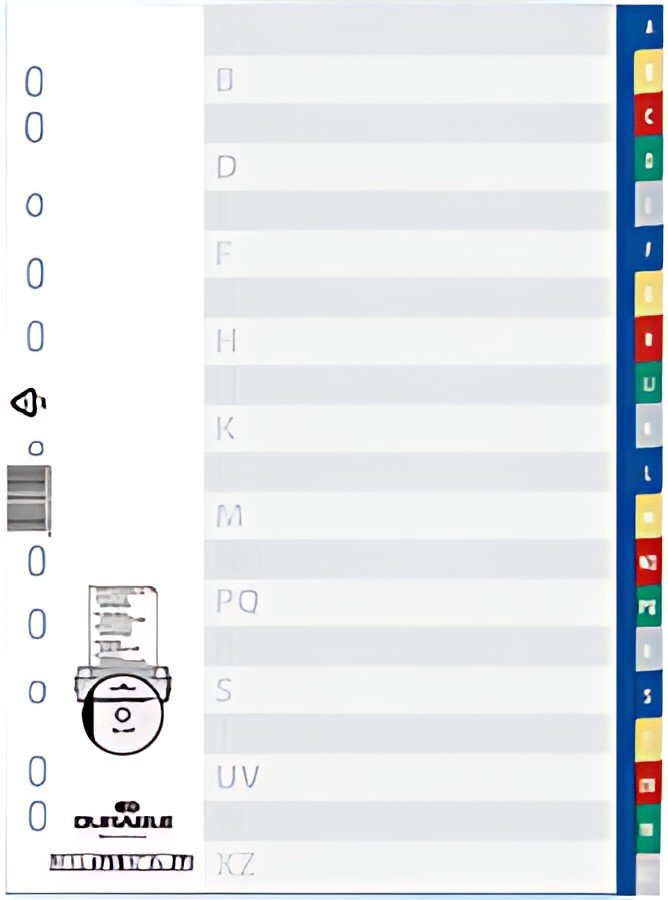 Registres en plastique DURABLE, A-Z, A4, PP, 20 pièces