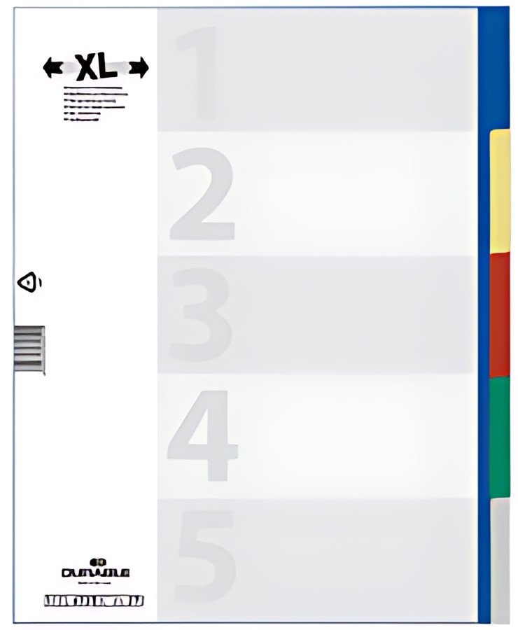 DURABLE Intercalaires en plastique,  A4, PP, 20 touches