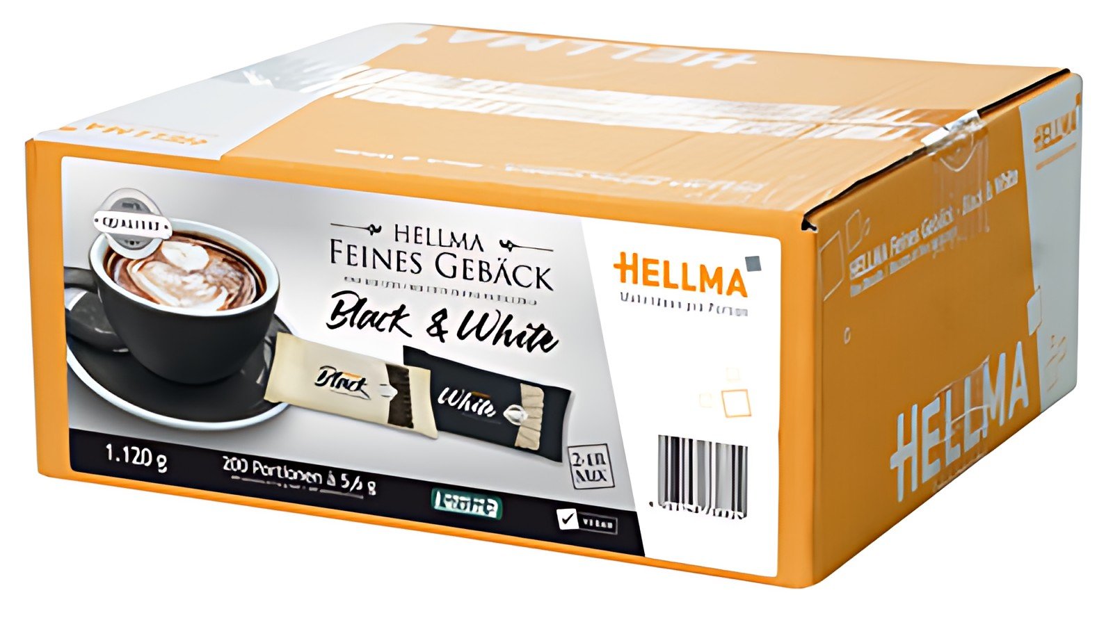 HELLMA Biscuit fin "Black & White", emballage unitaire