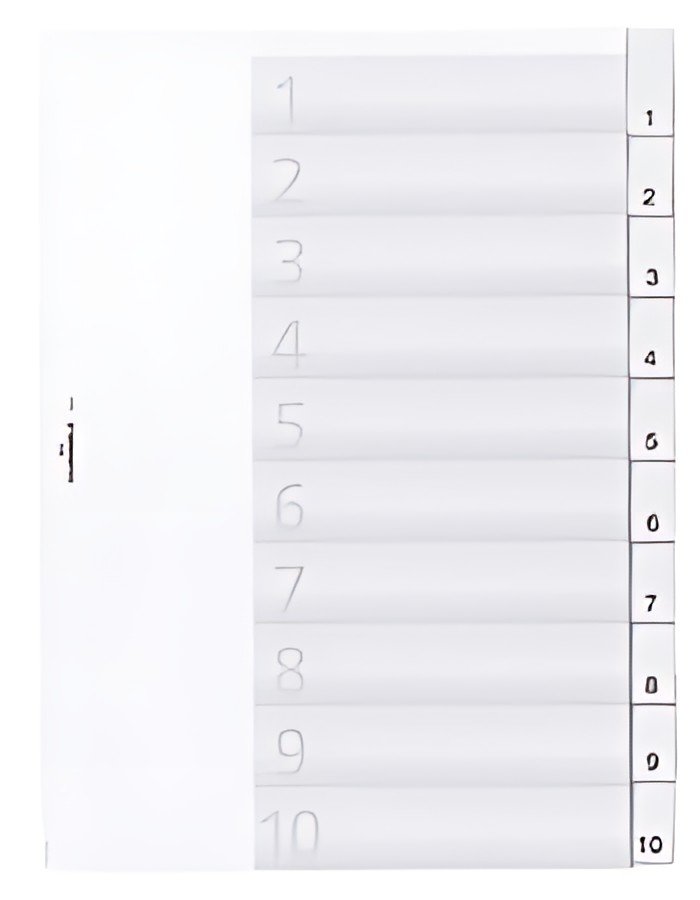 DURABLE Intercalaires en plastique, A4, 10 touches, transp.